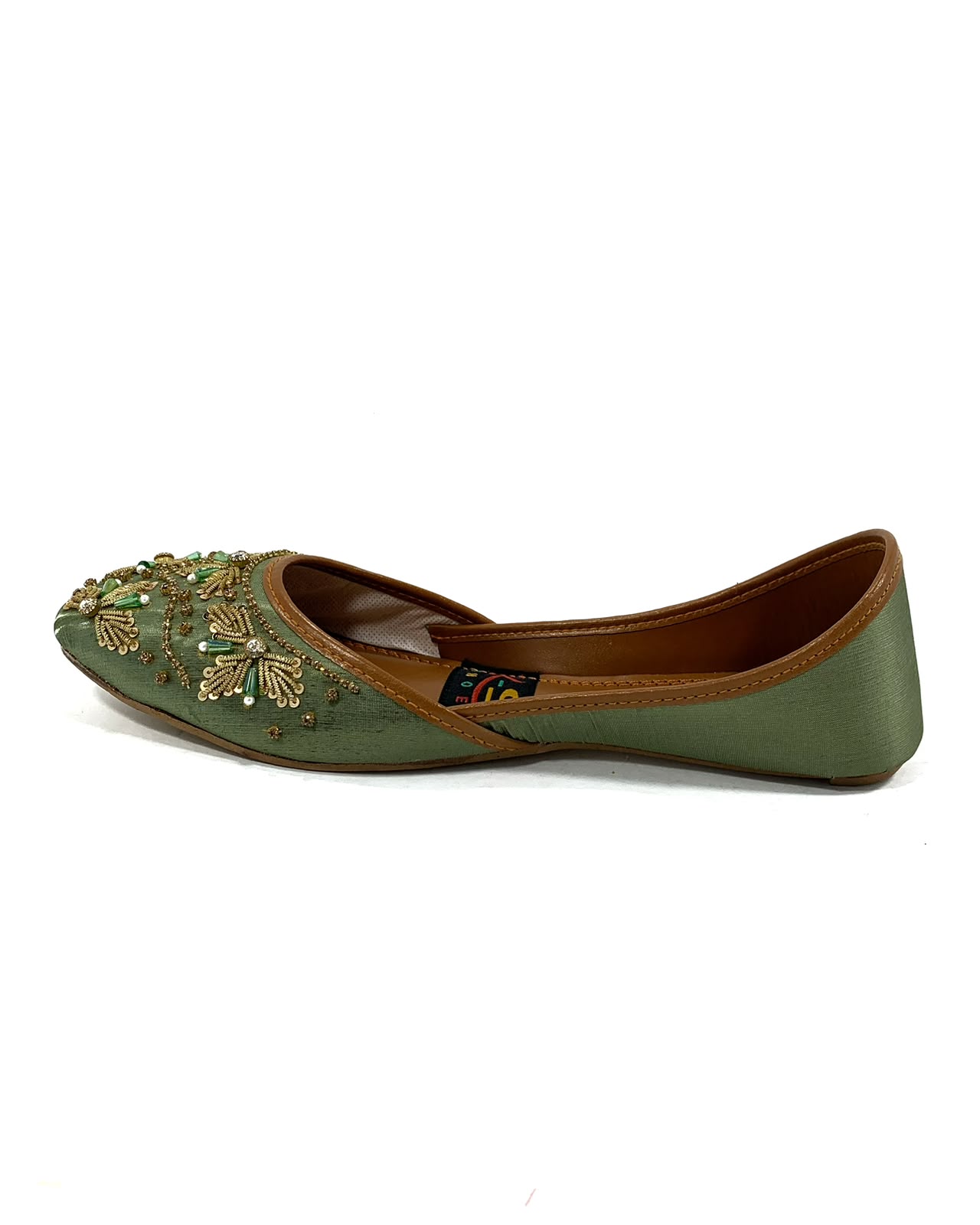 Green & Golden Embroidered Ladies Khussa - online in Pakistan